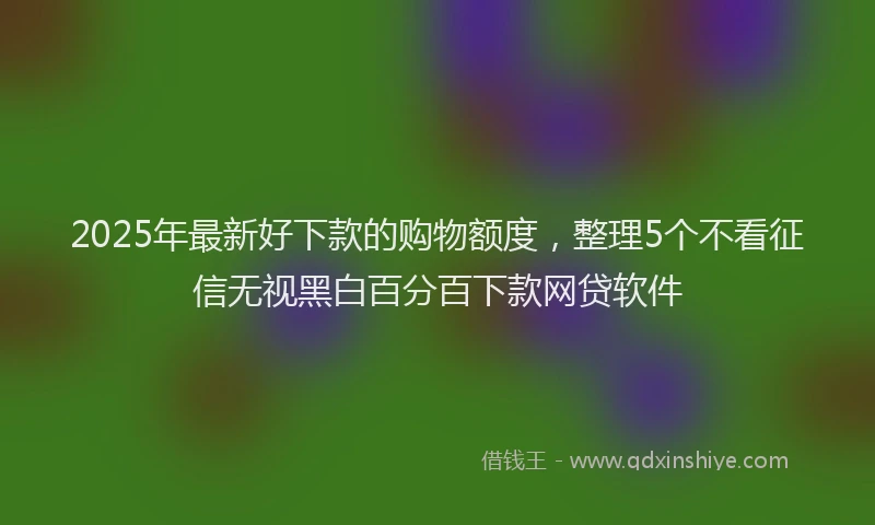 2025年最新好下款的购物额度，整理5个不看征信无视黑白百分百下款网贷软件