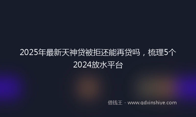 2025年最新天神贷被拒还能再贷吗，梳理5个2024放水平台