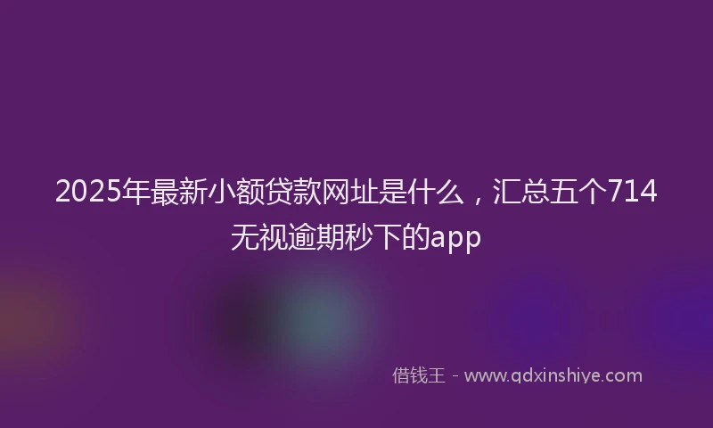 2025年最新小额贷款网址是什么，汇总五个714无视逾期秒下的app