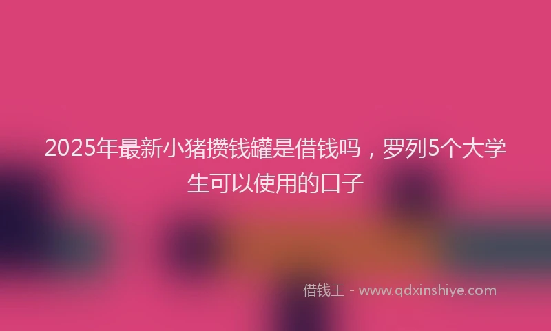 2025年最新小猪攒钱罐是借钱吗，罗列5个大学生可以使用的口子