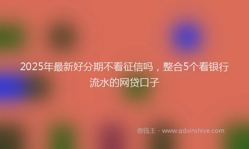 2025年最新好分期不看征信吗，整合5个看银行流水的网贷口子