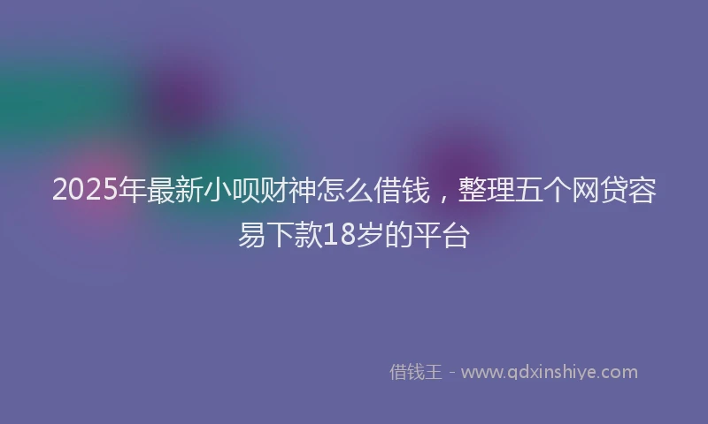 2025年最新小呗财神怎么借钱，整理五个网贷容易下款18岁的平台