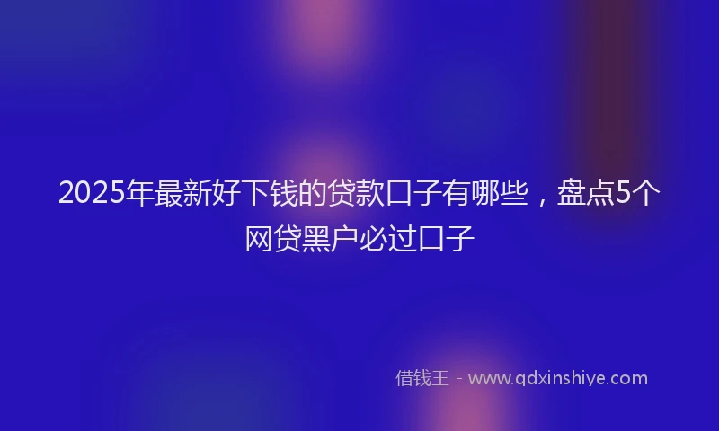 2025年最新好下钱的贷款口子有哪些，盘点5个网贷黑户必过口子