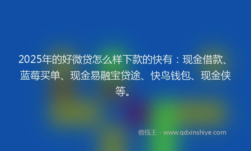 2025年的好微贷怎么样下款的快有：现金借款、蓝莓买单、现金易融宝贷途、快鸟钱包、现金侠等。