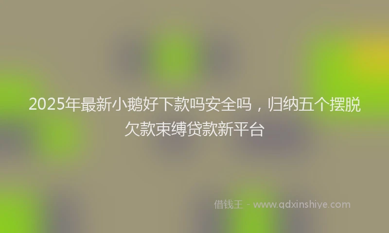 2025年最新小鹅好下款吗安全吗，归纳五个摆脱欠款束缚贷款新平台