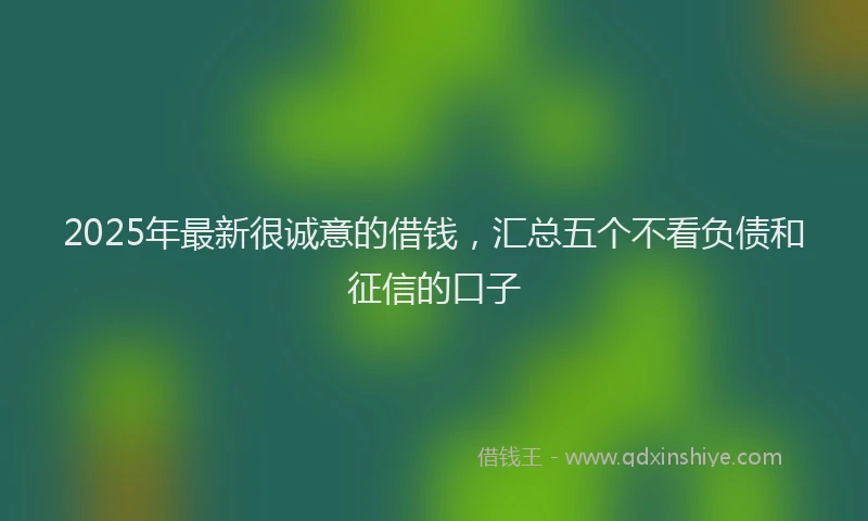 2025年最新很诚意的借钱，汇总五个不看负债和征信的口子