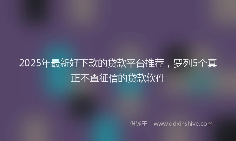 2025年最新好下款的贷款平台推荐，罗列5个真正不查征信的贷款软件