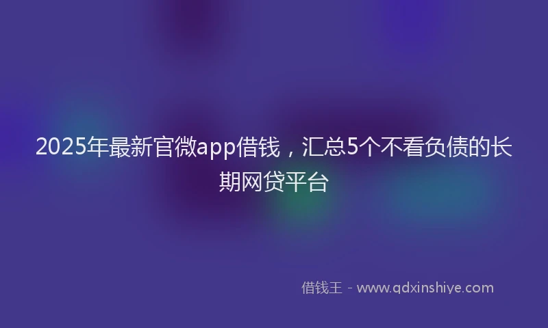 2025年最新官微app借钱，汇总5个不看负债的长期网贷平台