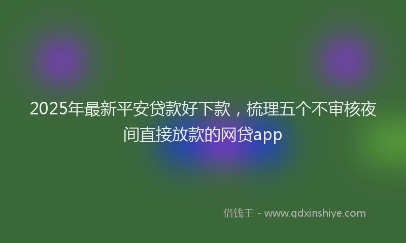 2025年最新平安贷款好下款，梳理五个不审核夜间直接放款的网贷app