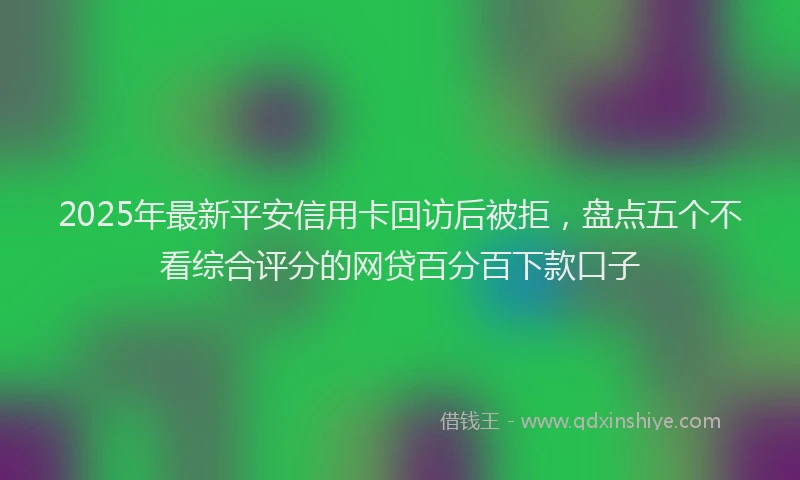 2025年最新平安信用卡回访后被拒，盘点五个不看综合评分的网贷百分百下款口子