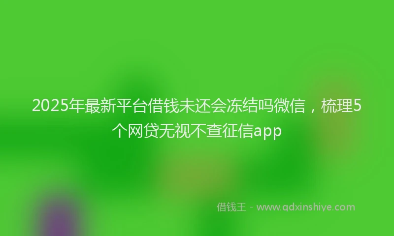 2025年最新平台借钱未还会冻结吗微信，梳理5个网贷无视不查征信app