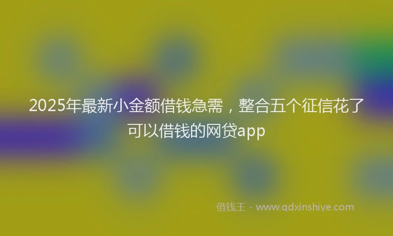 2025年最新小金额借钱急需，整合五个征信花了可以借钱的网贷app