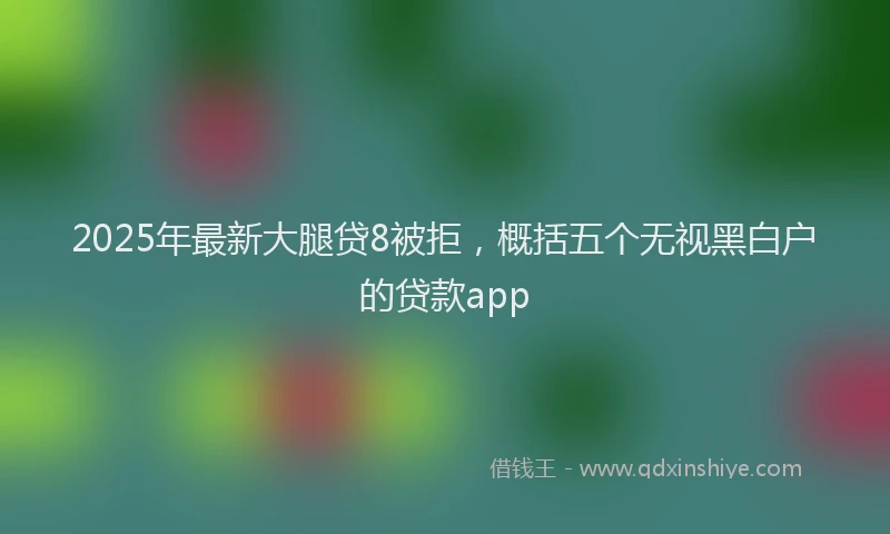 2025年最新大腿贷8被拒，概括五个无视黑白户的贷款app