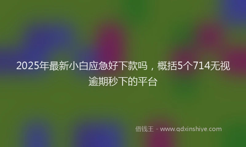2025年最新小白应急好下款吗，概括5个714无视逾期秒下的平台