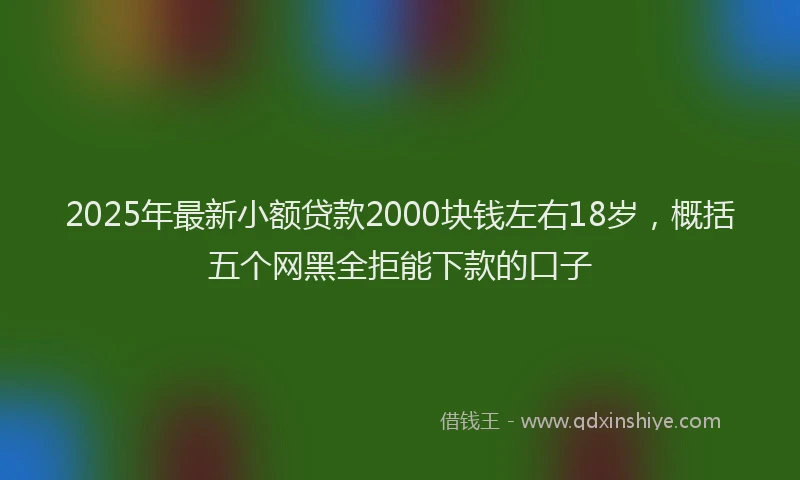 2025年最新小额贷款2000块钱左右18岁，概括五个网黑全拒能下款的口子