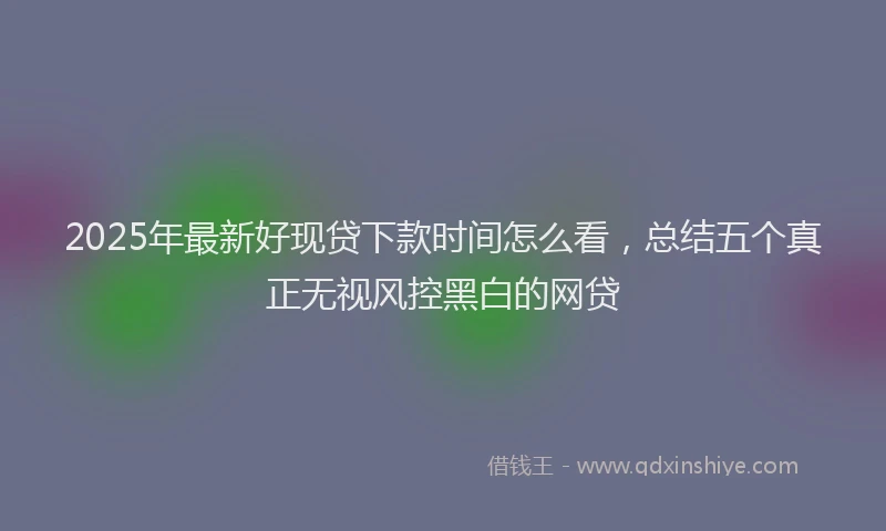 2025年最新好现贷下款时间怎么看，总结五个真正无视风控黑白的网贷