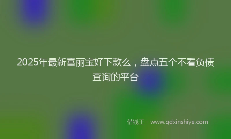 2025年最新富丽宝好下款么，盘点五个不看负债查询的平台