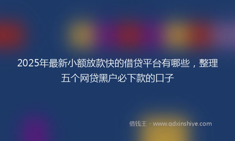 2025年最新小额放款快的借贷平台有哪些，整理五个网贷黑户必下款的口子