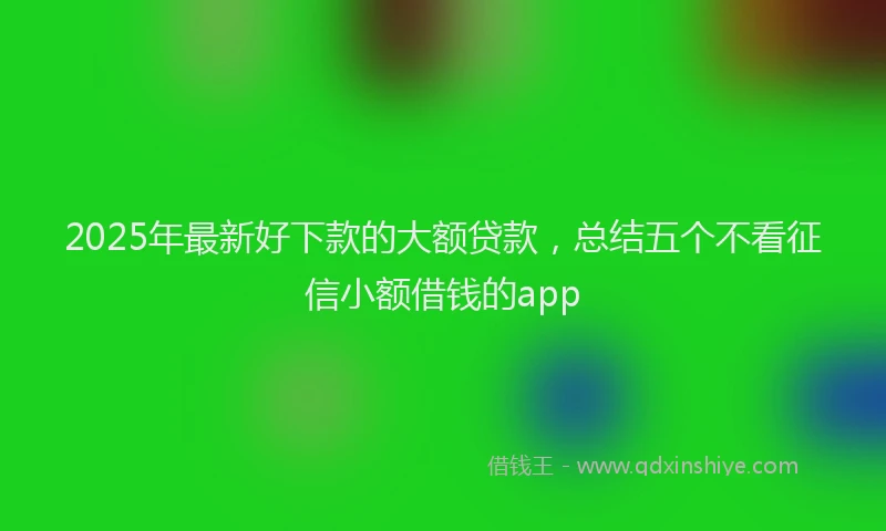 2025年最新好下款的大额贷款，总结五个不看征信小额借钱的app