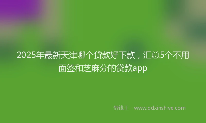 2025年最新天津哪个贷款好下款，汇总5个不用面签和芝麻分的贷款app