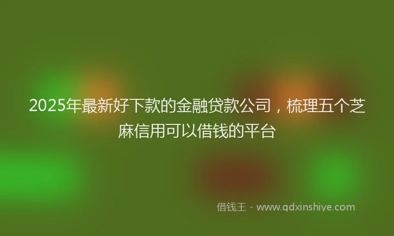 2025年最新好下款的金融贷款公司，梳理五个芝麻信用可以借钱的平台
