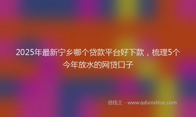 2025年最新宁乡哪个贷款平台好下款，梳理5个今年放水的网贷口子