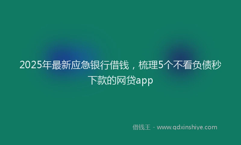 2025年最新应急银行借钱，梳理5个不看负债秒下款的网贷app