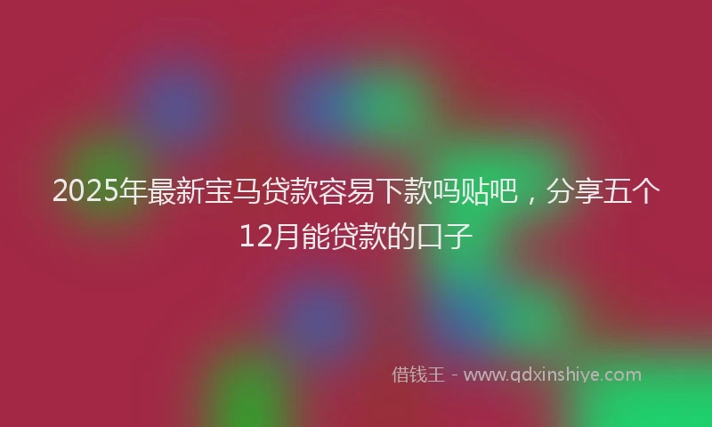 2025年最新宝马贷款容易下款吗贴吧，分享五个12月能贷款的口子