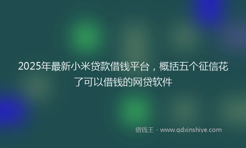 2025年最新小米贷款借钱平台，概括五个征信花了可以借钱的网贷软件
