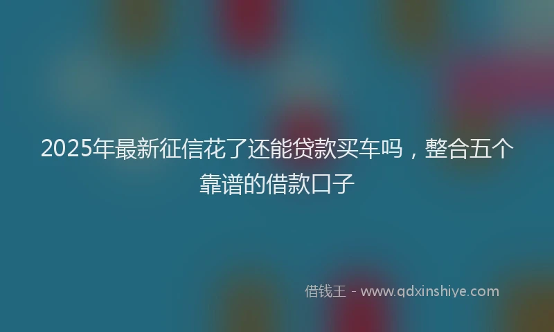 2025年最新征信花了还能贷款买车吗，整合五个靠谱的借款口子