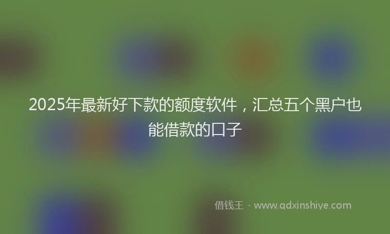 2025年最新好下款的额度软件，汇总五个黑户也能借款的口子