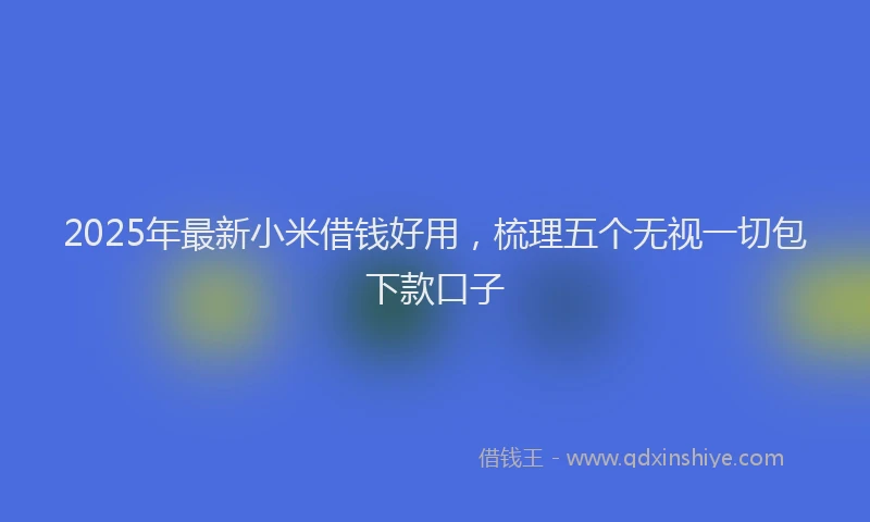 2025年最新小米借钱好用，梳理五个无视一切包下款口子