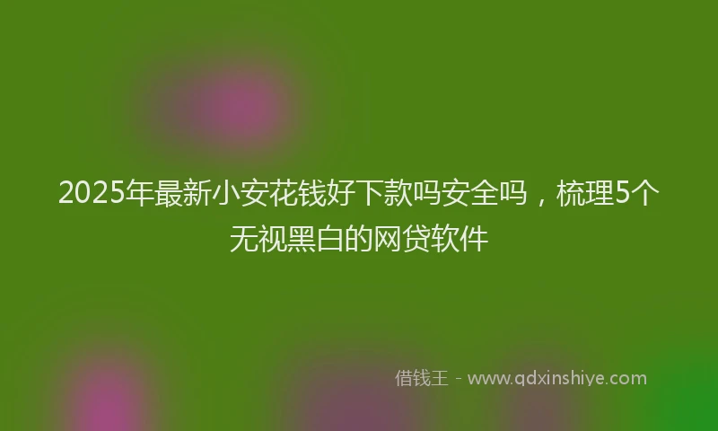 2025年最新小安花钱好下款吗安全吗，梳理5个无视黑白的网贷软件