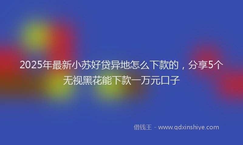 2025年最新小苏好贷异地怎么下款的，分享5个无视黑花能下款一万元口子