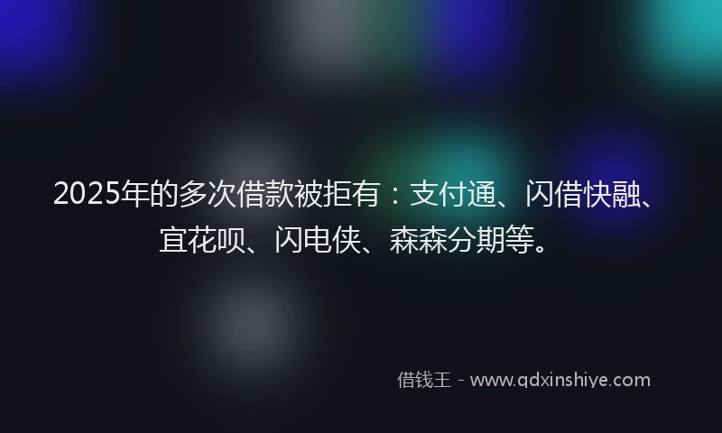 2025年的多次借款被拒有：支付通、闪借快融、宜花呗、闪电侠、森森分期等。