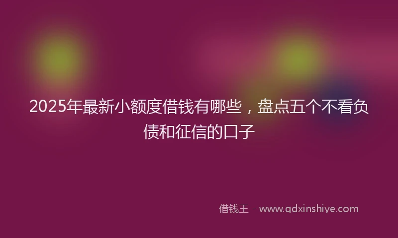 2025年最新小额度借钱有哪些，盘点五个不看负债和征信的口子
