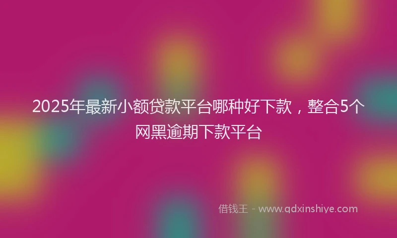 2025年最新小额贷款平台哪种好下款，整合5个网黑逾期下款平台