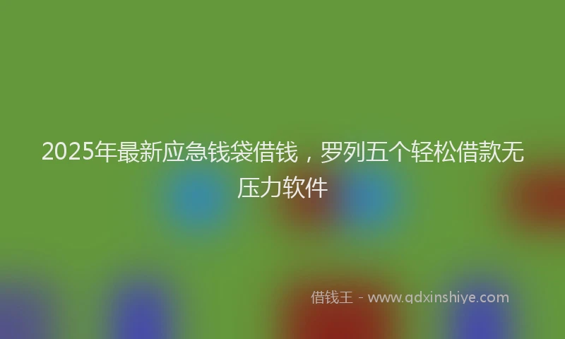 2025年最新应急钱袋借钱，罗列五个轻松借款无压力软件
