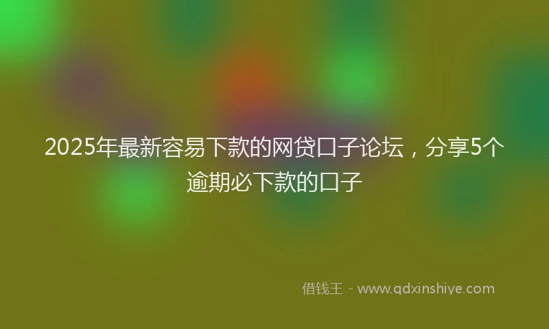 2025年最新容易下款的网贷口子论坛，分享5个逾期必下款的口子