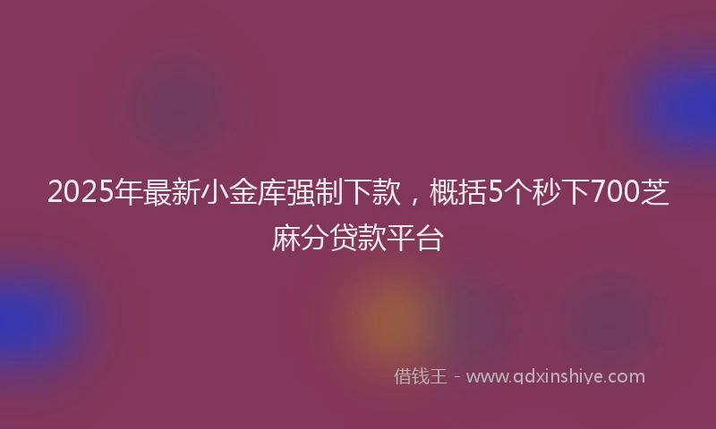 2025年最新小金库强制下款，概括5个秒下700芝麻分贷款平台