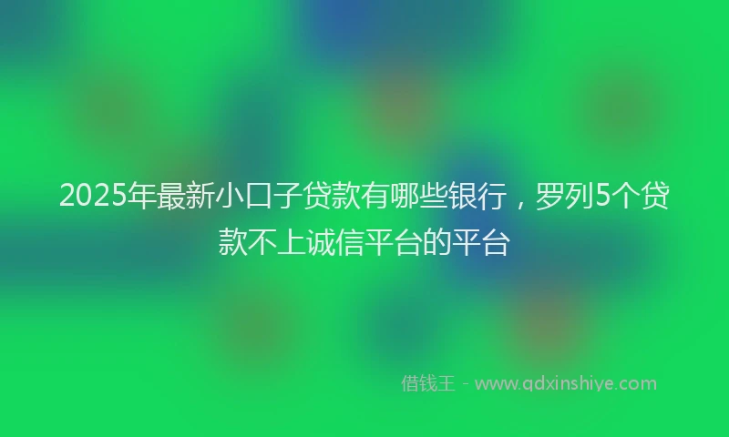 2025年最新小口子贷款有哪些银行，罗列5个贷款不上诚信平台的平台