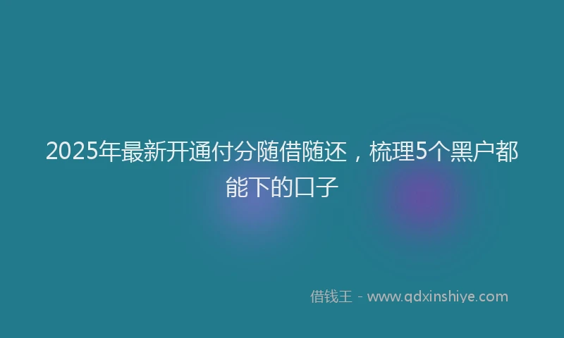 2025年最新开通付分随借随还，梳理5个黑户都能下的口子