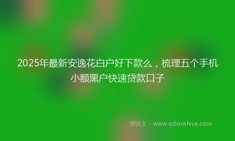 2025年最新安逸花白户好下款么，梳理五个手机小额黑户快速贷款口子
