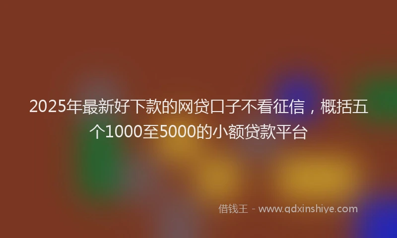 2025年最新好下款的网贷口子不看征信，概括五个1000至5000的小额贷款平台