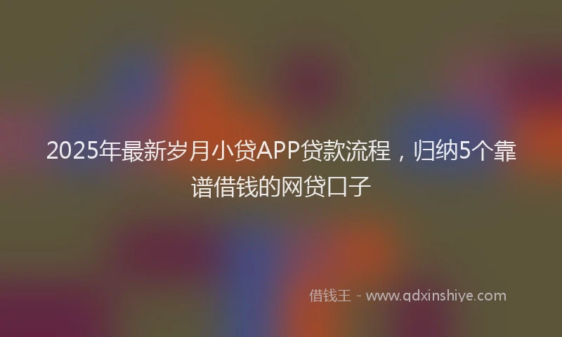 2025年最新岁月小贷APP贷款流程，归纳5个靠谱借钱的网贷口子