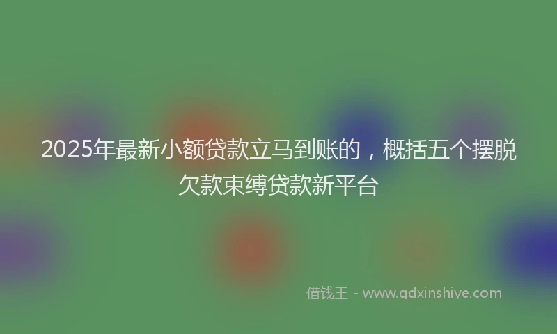 2025年最新小额贷款立马到账的，概括五个摆脱欠款束缚贷款新平台
