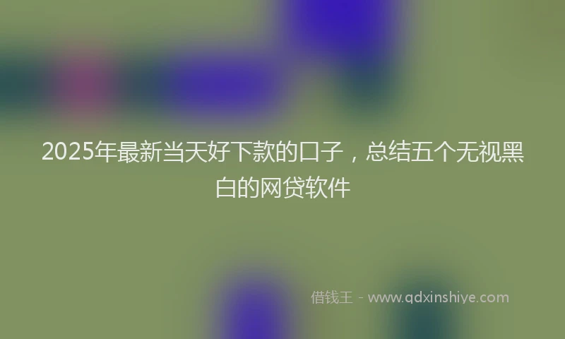 2025年最新当天好下款的口子，总结五个无视黑白的网贷软件