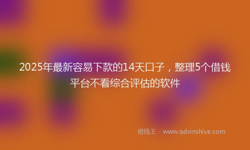2025年最新容易下款的14天口子，整理5个借钱平台不看综合评估的软件