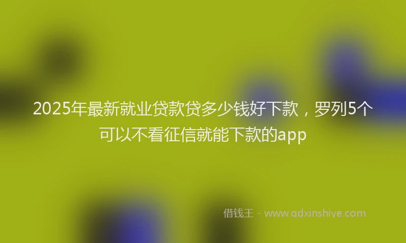 2025年最新就业贷款贷多少钱好下款，罗列5个可以不看征信就能下款的app