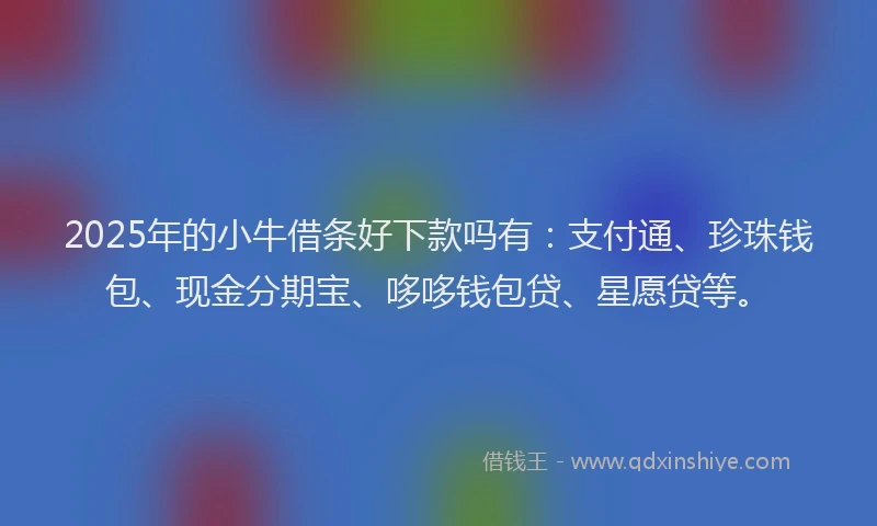 2025年的小牛借条好下款吗有：支付通、珍珠钱包、现金分期宝、哆哆钱包贷、星愿贷等。